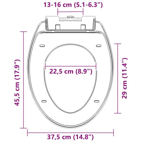 Toilettensitz mit Absenkautomatik und Quick-Release Schwarz