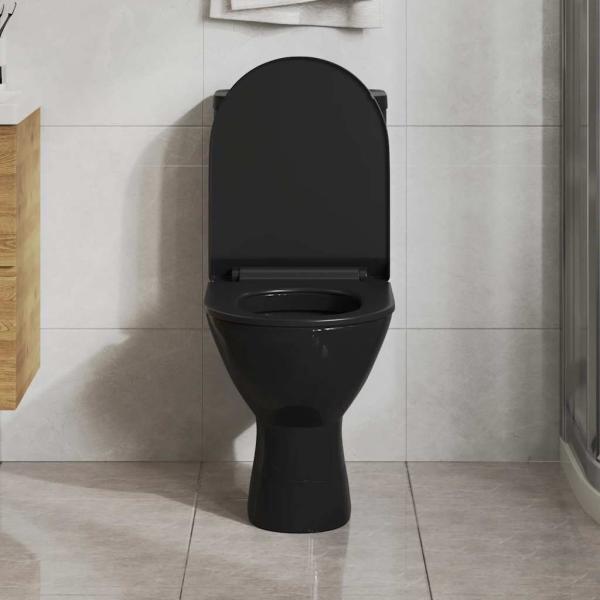 Toilettensitz mit Absenkautomatik und Quick-Release Schwarz