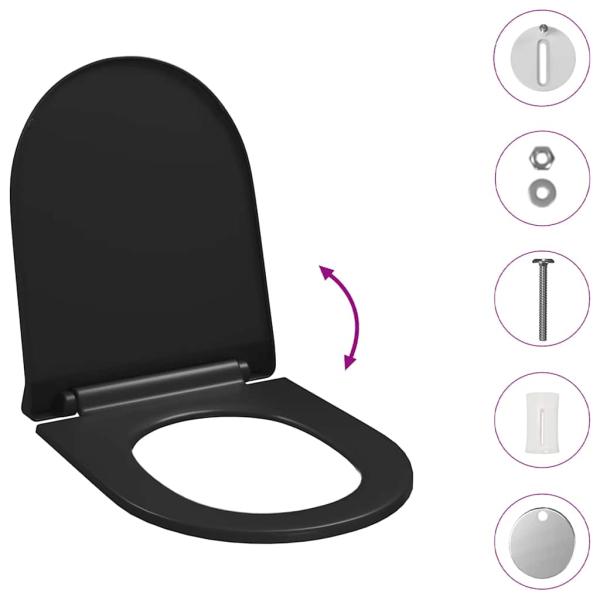 Toilettensitz mit Absenkautomatik und Quick-Release Schwarz