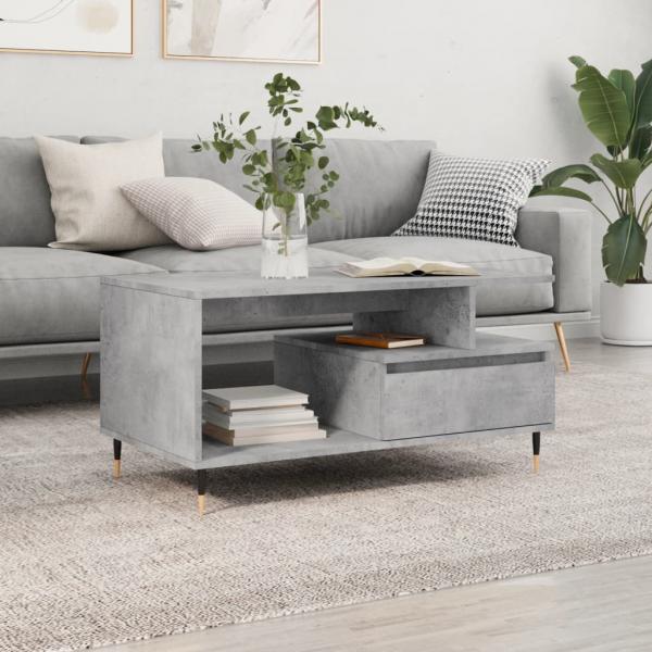 ARDEBO.de - Couchtisch Betongrau 90x49x45 cm Holzwerkstoff