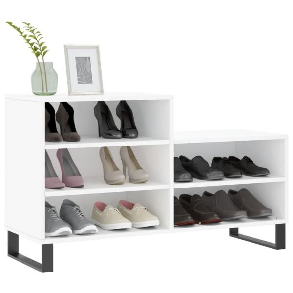 Schuhregal Weiß 102x36x60 cm Holzwerkstoff