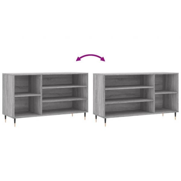 Schuhregal Grau Sonoma 102x36x60 cm Holzwerkstoff