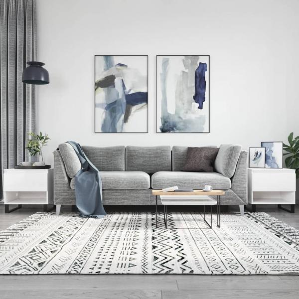ARDEBO.de - Couchtische 2 Stk. Hochglanz-Weiß 50x46x50 cm Holzwerkstoff