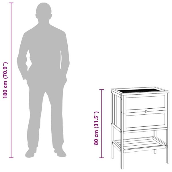 Hamsterkäfig 55x40x80 cm Massivholz Tanne