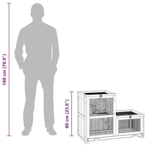 Hamsterkäfig 81x40x60 cm Massivholz Tanne