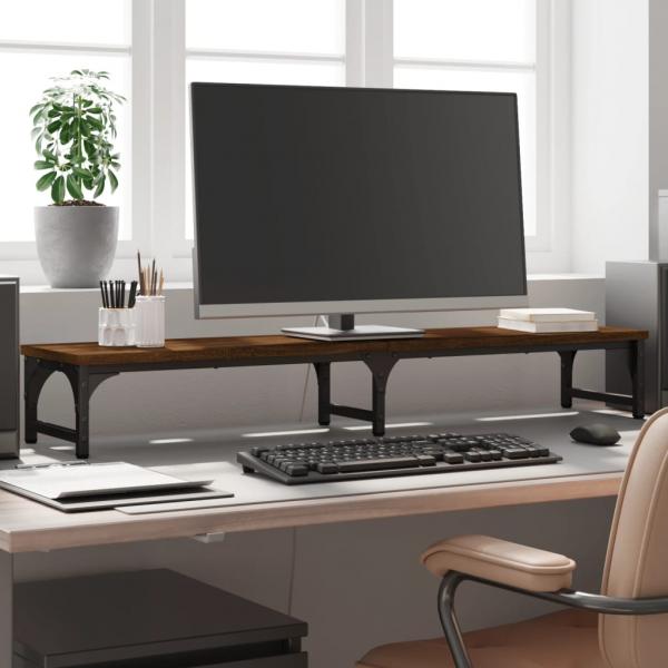 ARDEBO.de - Monitorständer Braun Eichen-Optik 105x23x15,5 cm Holzwerkstoff