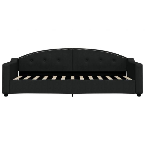 Tagesbett Ausziehbar Schwarz 80x200 cm Stoff