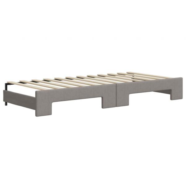 Tagesbett Ausziehbar mit Schubladen Taupe 100x200 cm Stoff