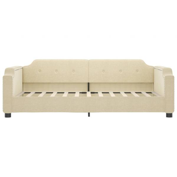 Tagesbett Ausziehbar mit Schubladen Creme 80x200 cm Stoff