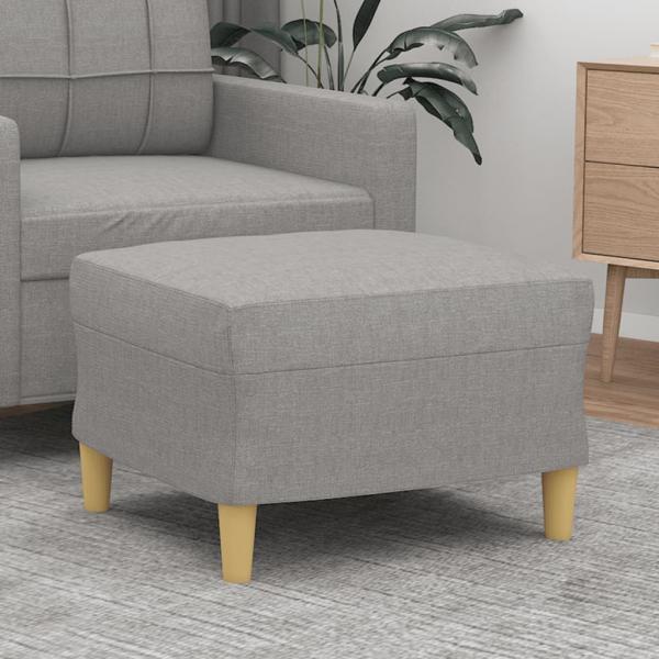 ARDEBO.de - Fußhocker Hellgrau 60x50x41 cm Stoff