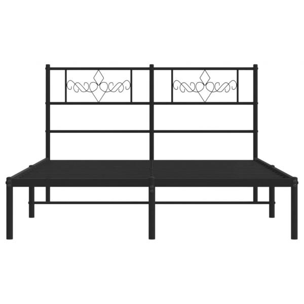 Bettgestell mit Kopfteil Metall Schwarz 150x200 cm