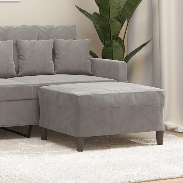 ARDEBO.de - Fußhocker Hellgrau 70x55x41 cm Samt