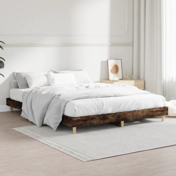 Bettgestell Räuchereiche 140x190 cm Holzwerkstoff