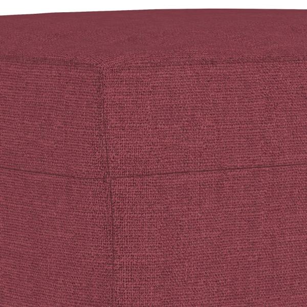 3-tlg. Sofagarnitur mit Kissen Weinrot Stoff