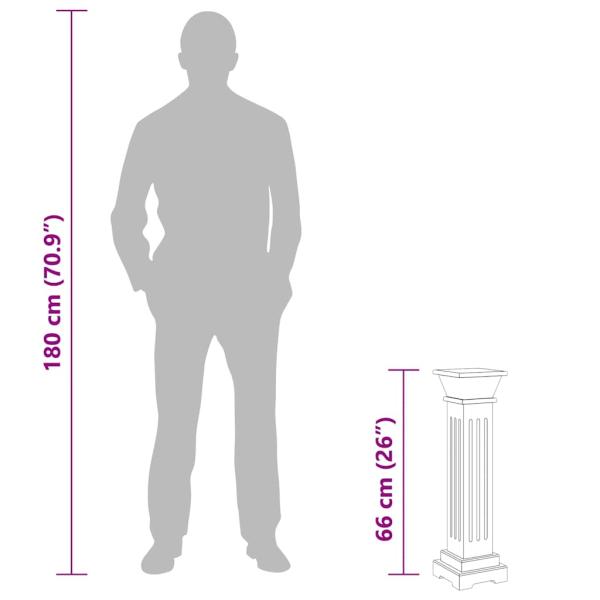 Klassischer Säulen-Pflanzenständer Helles Holz 17x17x66 cm