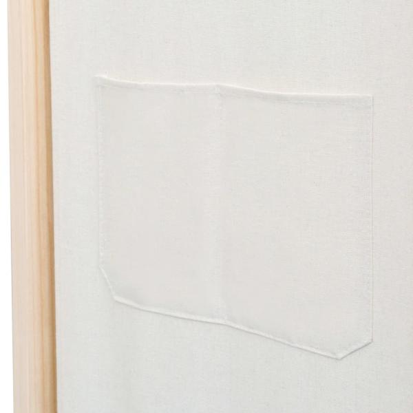 4-teiliger Raumteiler Cremeweiß 160 x 170 x 4 cm Stoff