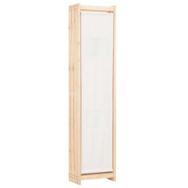 6-teiliger Raumteiler Cremeweiß 240 x 170 x 4 cm Stoff  