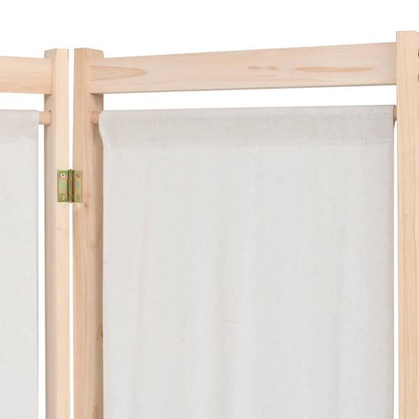 5-teiliger Raumteiler Creme 200 x 170 x 4 cm Stoff 