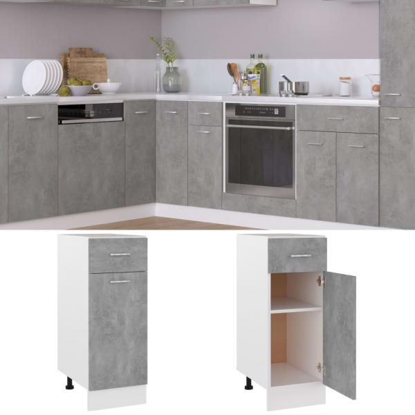 Schubunterschrank Betongrau 30x46x81,5 cm Holzwerkstoff