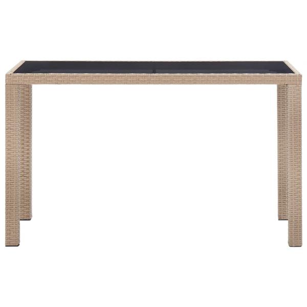 Gartentisch Beige 123 x 60 x 74 cm Poly Rattan