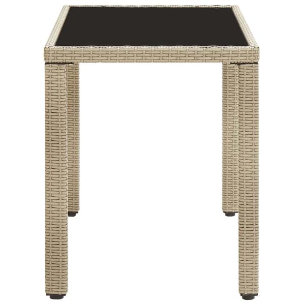 Gartentisch Beige 123x60x74 cm Poly Rattan