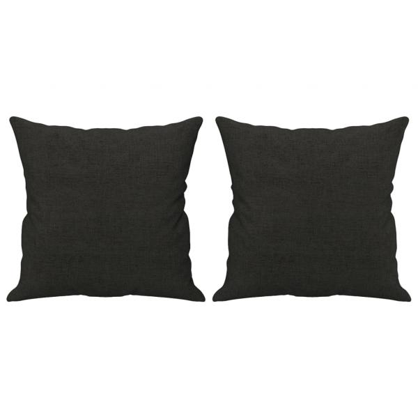 Zierkissen 2 Stk. Schwarz 40x40 cm Stoff