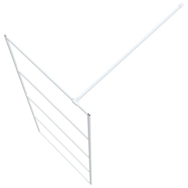Duschwand für Begehbare Dusche Weiß 80x195 cm ESG-Klarglas