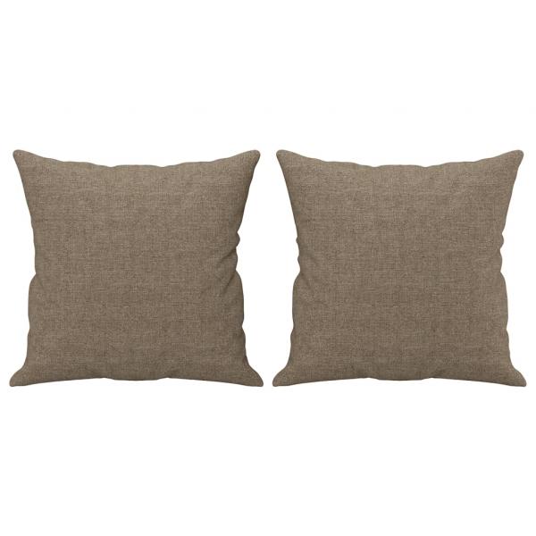 Zierkissen 2 Stk. Taupe 40x40 cm Stoff