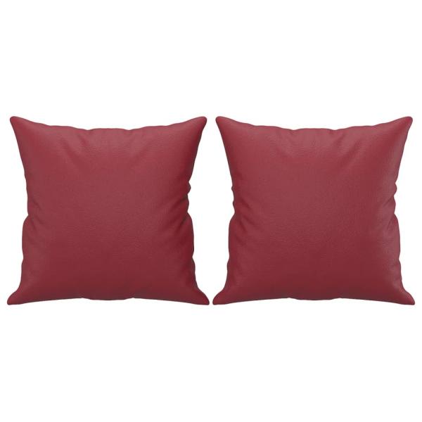 2-Sitzer-Sofa mit Zierkissen Weinrot 140 cm Kunstleder
