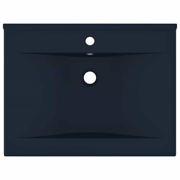 Luxus-Waschbecken mit Hahnloch Matt-Dunkelblau 60x46 cm Keramik
