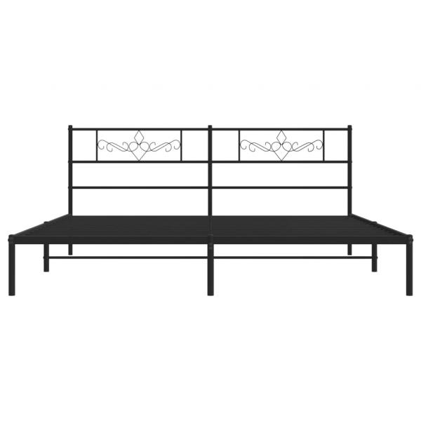 Bettgestell mit Kopfteil Metall Schwarz 200x200 cm