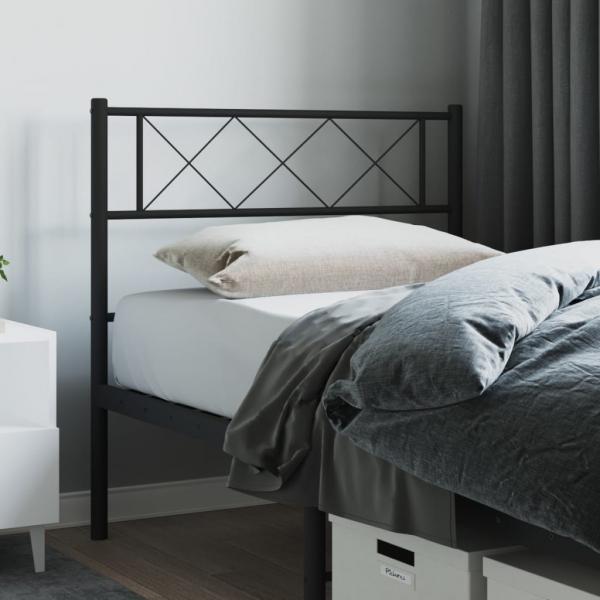 ARDEBO.de - Kopfteil Metall Schwarz 100 cm