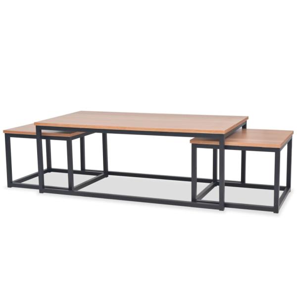 ARDEBO.de - 3-tlg. Couchtisch-Set Eschenholz