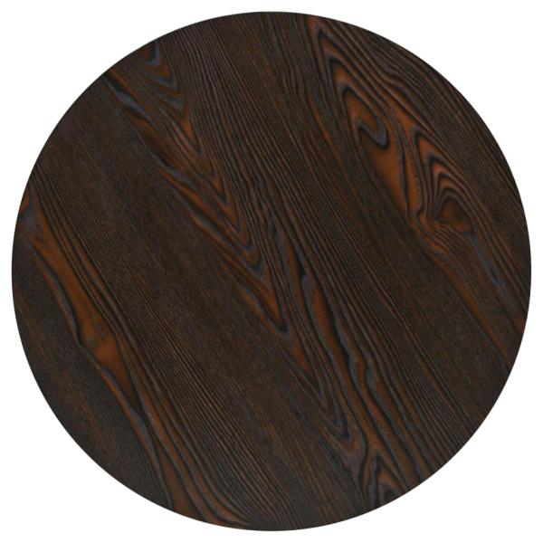 Bistrotisch MDF und Stahl Rund 60×75 cm Dunkle Esche 