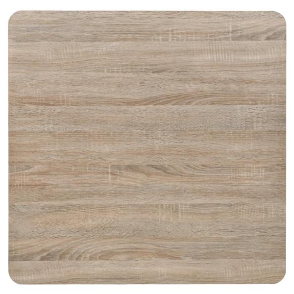 Bistrotisch MDF und Stahl Quadratisch 80x80x75 cm Eichenoptik