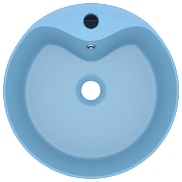 Luxus-Waschbecken mit Überlauf Matt Hellblau 36x13 cm Keramik
