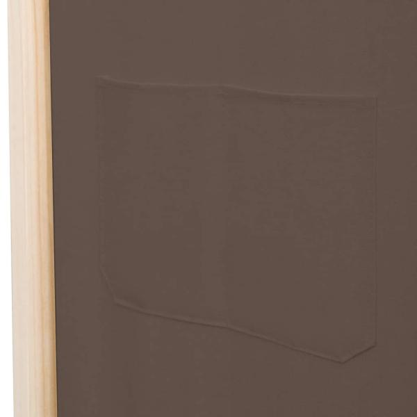 4-teiliger Raumteiler Braun 160 x 170 x 4 cm Stoff