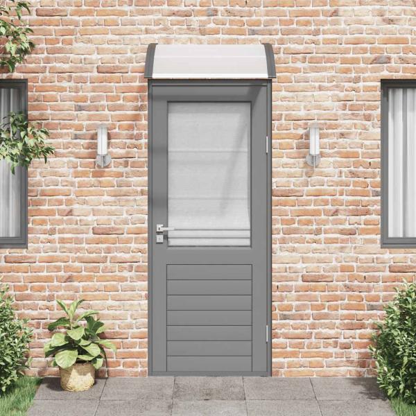 Türvordach Schwarz und Transparent 80x75 cm Polycarbonat