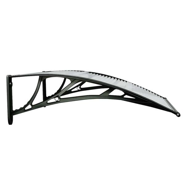 Türvordach Schwarz und Transparent 80x75 cm Polycarbonat