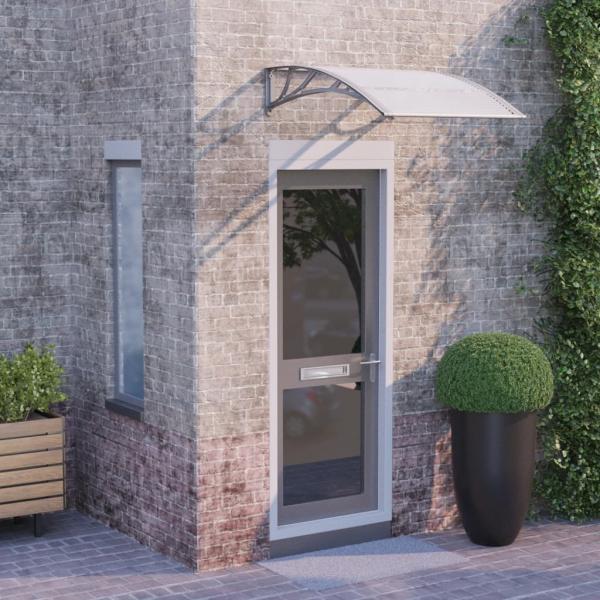 ARDEBO.de - Türvordach Grau und Transparent 100x75 cm Polycarbonat