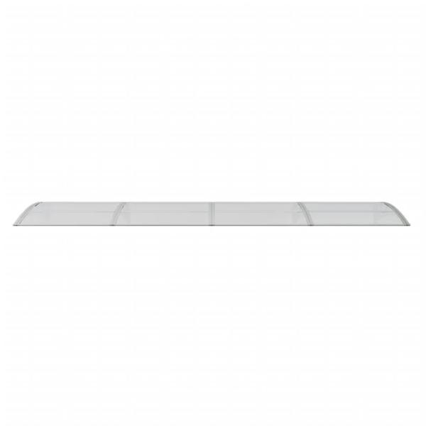 Türvordach Grau und Transparent 350x75 cm Polycarbonat