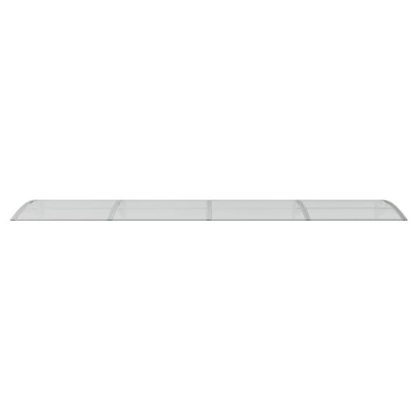 Türvordach Grau und Transparent 400x75 cm Polycarbonat