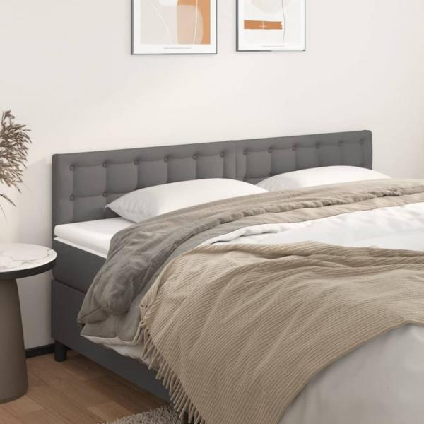 ARDEBO.de - Kopfteile 2 Stk. Grau 100x5x78/88 cm Kunstleder