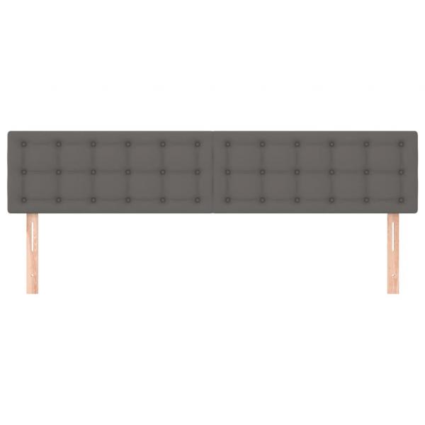 Kopfteile 2 Stk. Grau 100x5x78/88 cm Kunstleder