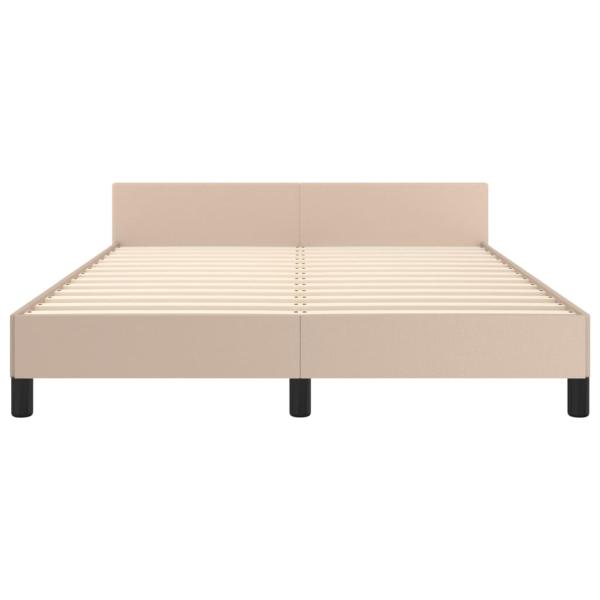 Bettgestell mit Kopfteil Cappuccino-Braun 140x190 cm Kunstleder