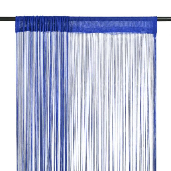 ARDEBO.de - Fadenvorhänge 2 Stk. 100 x 250 cm Blau