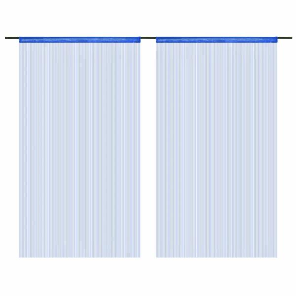 Fadenvorhänge 2 Stk. 100 x 250 cm Blau