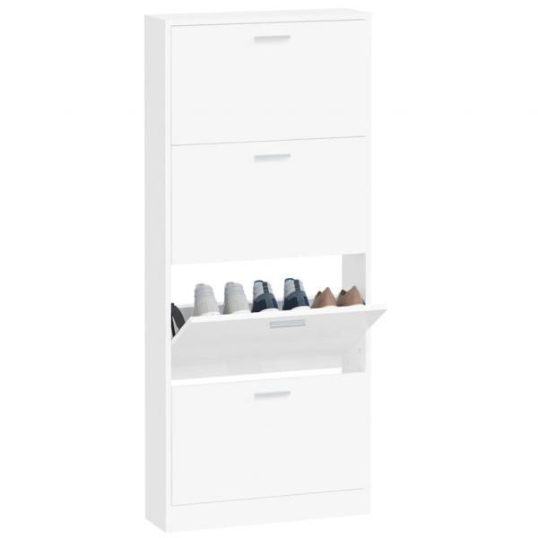 Schuhschrank Weiß 59x17x150 cm Holzwerkstoff