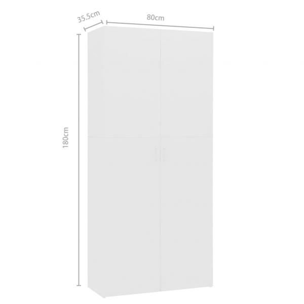 ARDEBO.de - Schuhschrank Weiß 80x35,5x180 cm Holzwerkstoff