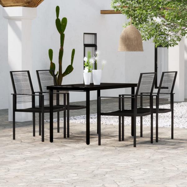 ARDEBO.de - 5-tlg. Garten-Essgruppe Schwarz